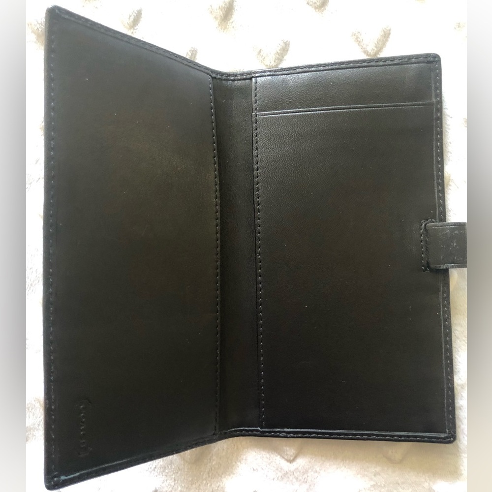Coach Black and Gray Signature Jacquard Continental Checkbook - Picture 5 of 8